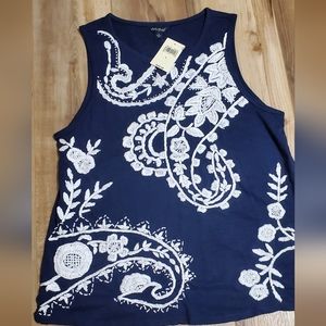 Lucky Brand Embroidered Tank Top